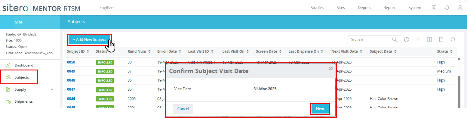RTSM-SITES-AddSubjectVisit