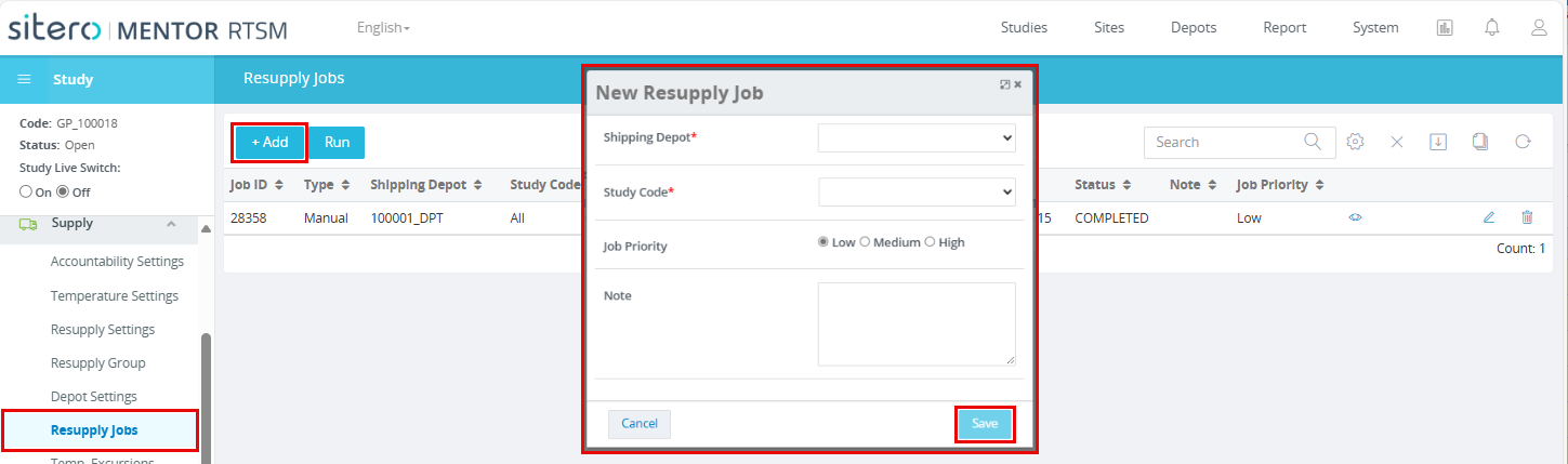 Add a New Resupply Job