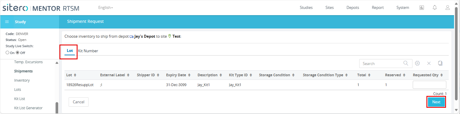RTSM-Shipment-LotNumberTab