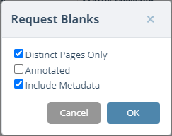 Request Blanks Dialog Box
