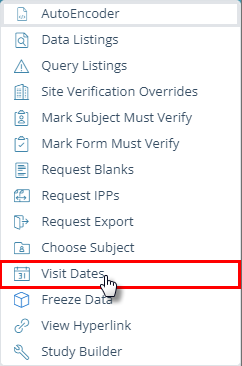 EDC-Visit Dates In Menu