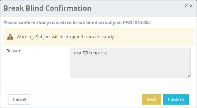 Confirm the Action