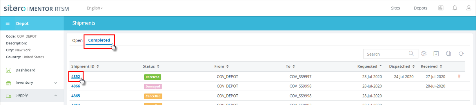 RTSM-Depots-Supply-Shipment-Completedtab