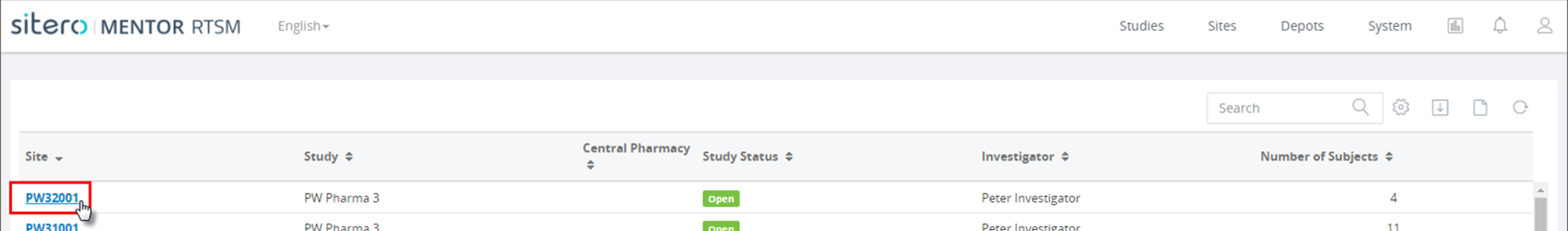 RTSM-Select Site Record from Grid