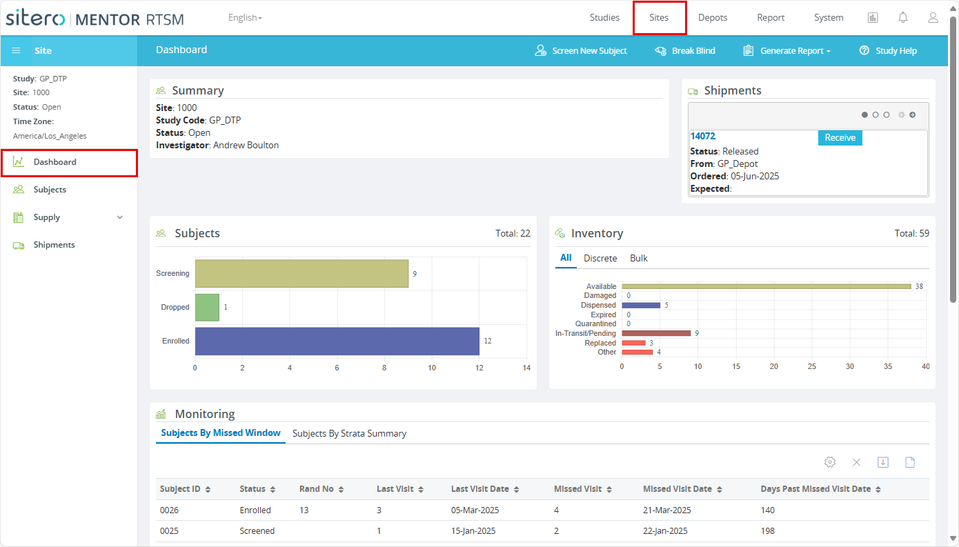RTSM-Sites-Dashboard
