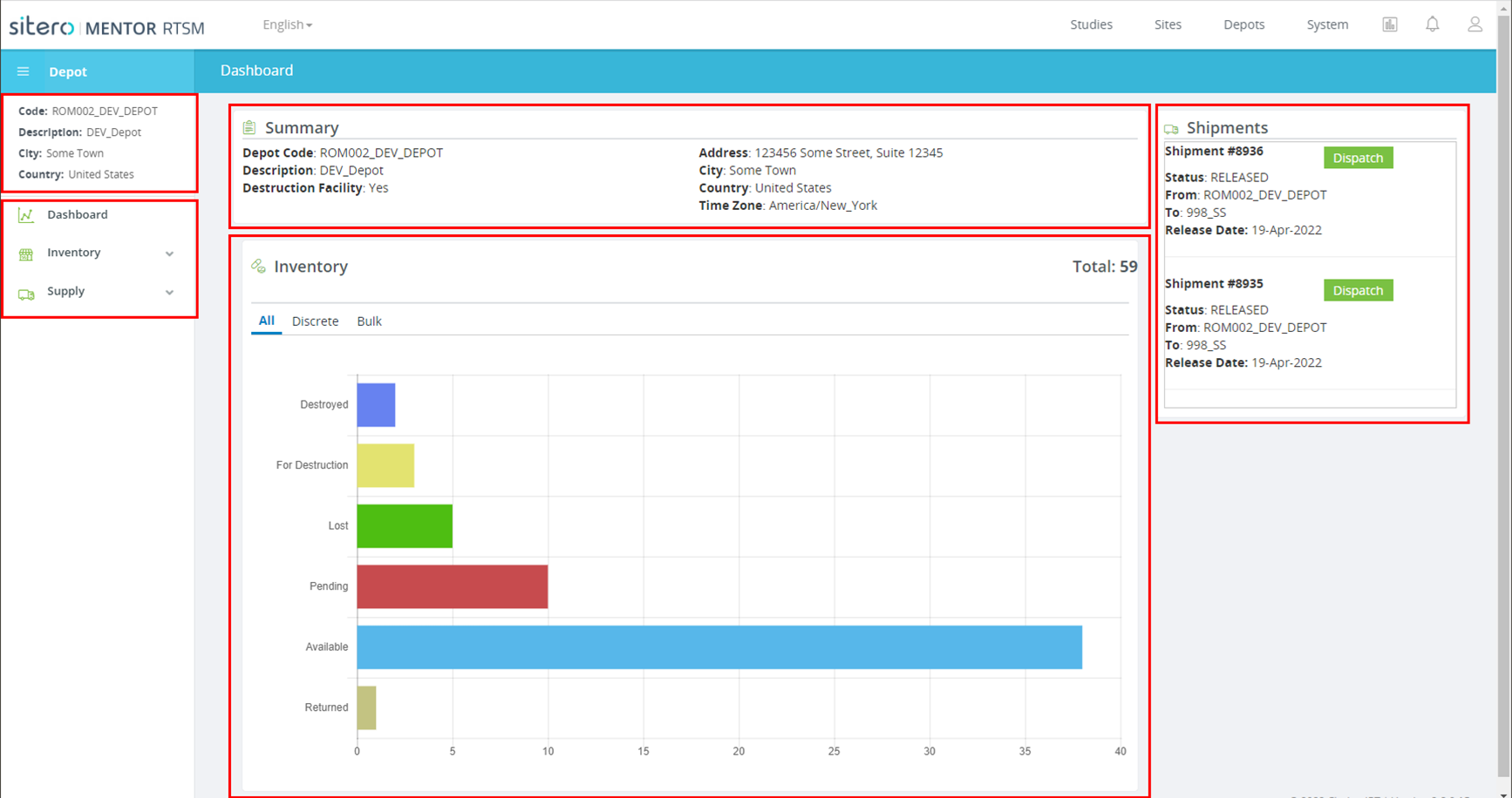 RTSM Depot Dashboard