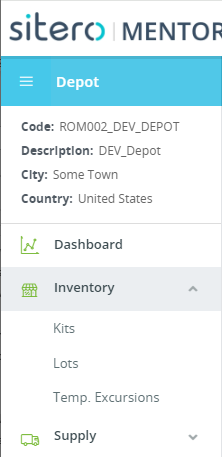Depot Inventory Menu