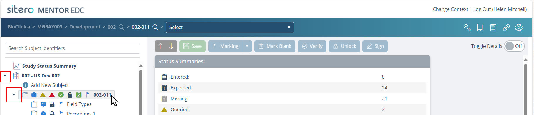 SelectSubjectFromStudyTree