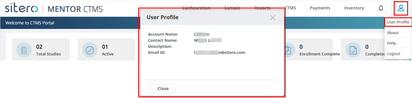 CTMS-UserMenu-UserProfile